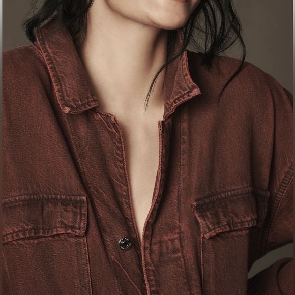 NWT Ética Larsen Utility Jumpsuit in broken heart red wine - L - Picture 3 of 12